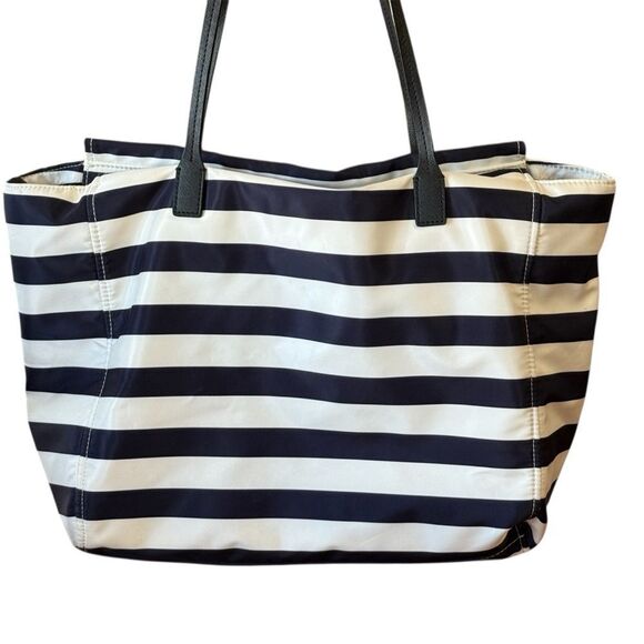 Kate Spade Blake Avenue Black and White Striped Tote Purse Bag - Picture 5 of 16